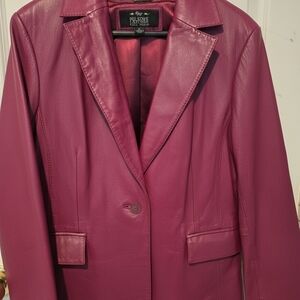 Women's Burgundy Leather Jacket